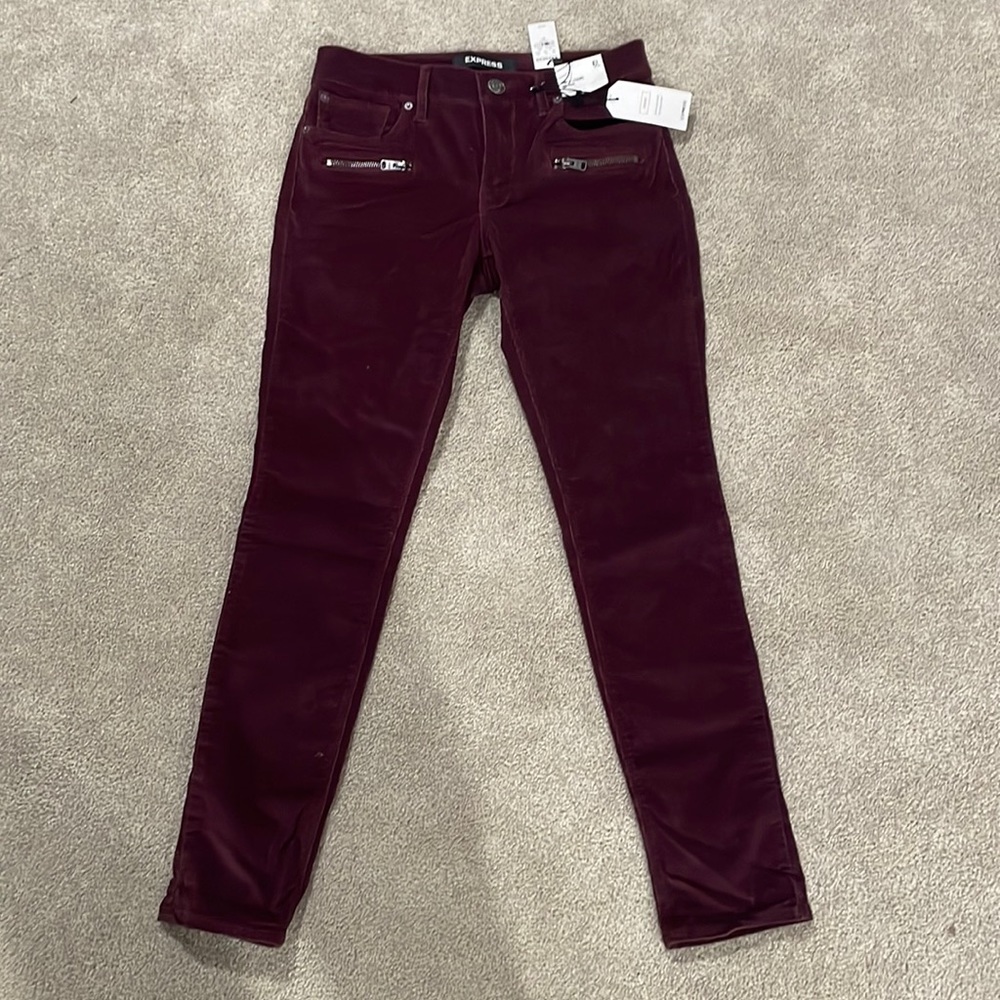 NWT Express corduroy pants. Deep purple. 6Long